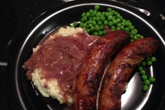 Authentic Irish Bangers and Mash with Peas